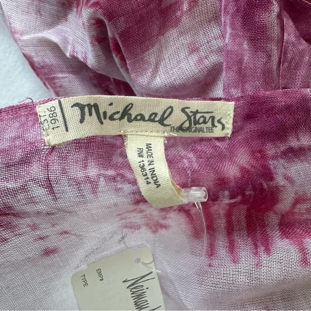 Michael Stars Tie Dye Pink White Oversized Blanket Scarf Neiman Marcus NWT